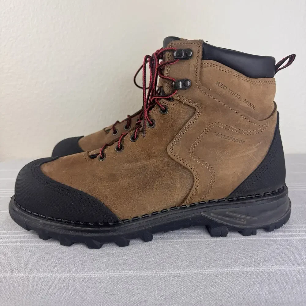 Red Wing Burnside 6 Inch Waterproof Safety Toe Work Boots 2410 Leather Brown 11